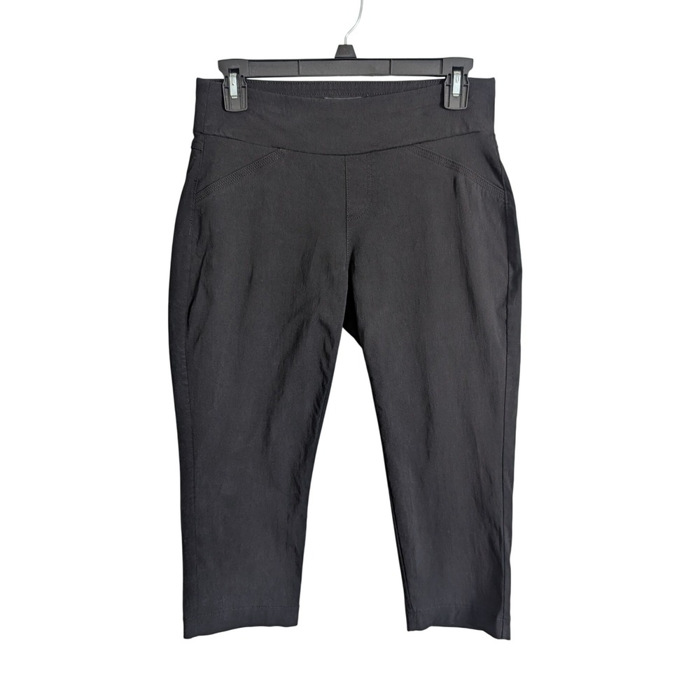 One 5 One Miracle AB-Shaper Sporty Y2K 90s Minimalist Black Nylon Capri Pants